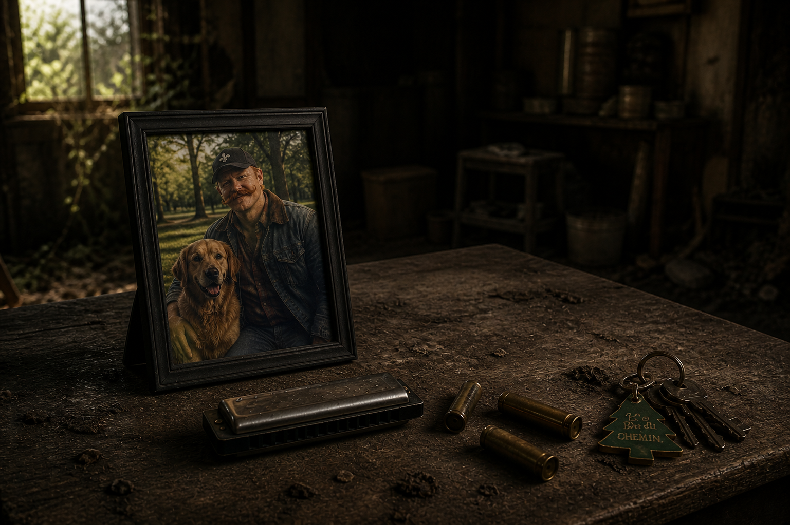 Photo de Denis avec sa chienne